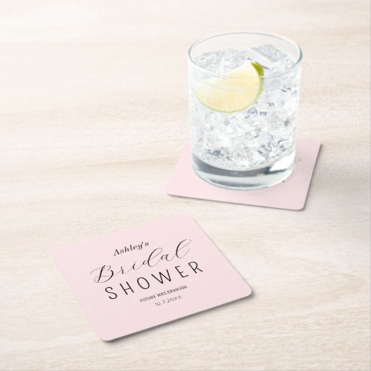 Roze Bruiloftsontbijt Lunch Kartonnen Onderzetters (Insitu)