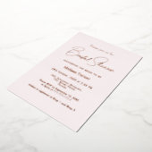 Roze Bruiloftsshower Calligrafie Schrift Folie Uitnodiging (Gedraaid)