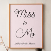 Roze Bruiloftsshower Miss tot Mevrouw  Poster