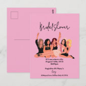 roze bruiloftsuitnodigingen briefkaart (Voorkant / Achterkant)