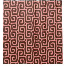 roze & bruin abstract patroon douchegordijn