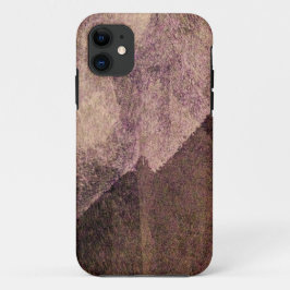 Roze bruin abstracte verfpenseellijnkunst iPhone 11 hoesje