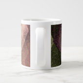 Roze bruin abstracte verfpenseellijnkunst grote koffiekop (Achterkant)