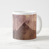 Roze bruin abstracte verfpenseellijnkunst grote koffiekop (Voorkant rechts)