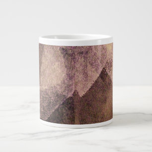Roze bruin abstracte verfpenseellijnkunst grote koffiekop
