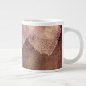 Roze bruin abstracte verfpenseellijnkunst grote koffiekop (Rechts)