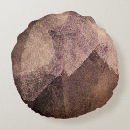 Roze bruin abstracte verfpenseellijnkunst rond kussen