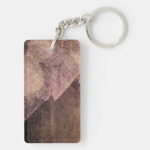 Roze bruin abstracte verfpenseellijnkunst sleutelhanger