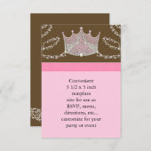 Roze Bruin Baby Meisje Prinses Baby shower RSVP (Voorkant / Achterkant)