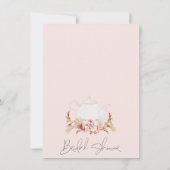 Roze bruin Boho Floral Tea Party Vrijgezellenfeest Kaart (Achterkant)