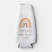 Roze bruin Boho regenboogBaby shower Flesjeskoeler (Voorkant)