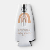 Roze bruin Boho regenboogBaby shower Flesjeskoeler (Achterkant)