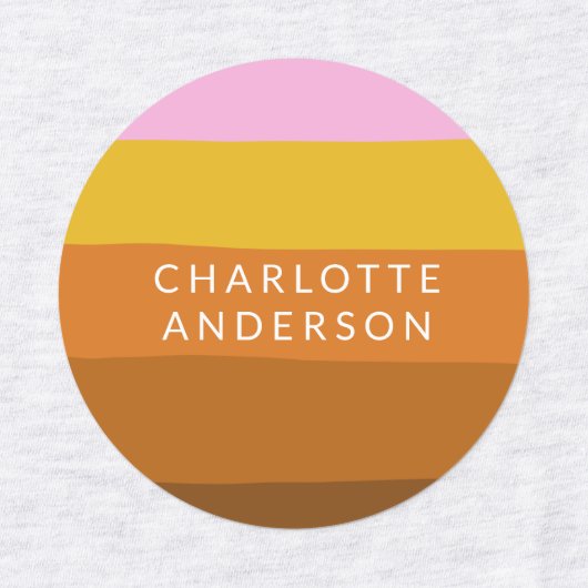 Roze bruin brede Abstracte strepen, speciaal geper Labels (Design 1)