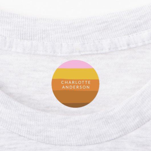 Roze bruin brede Abstracte strepen, speciaal geper Labels (Aangebracht)