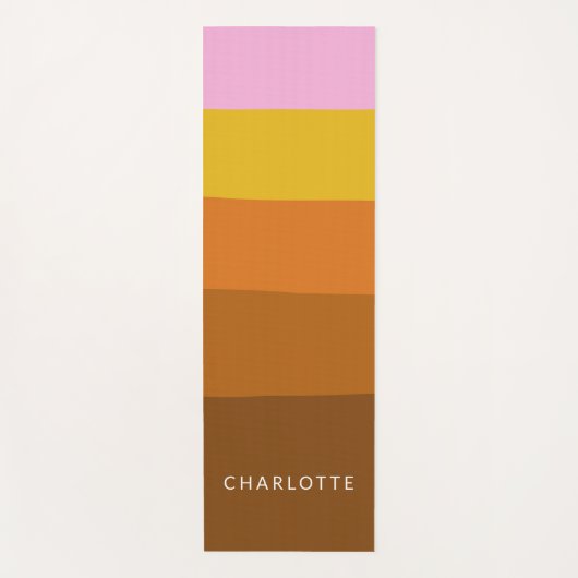 Roze bruin brede Abstracte strepen, speciaal geper Yogamat (Voorkant)