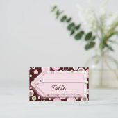 Roze bruin-bruin-zoete-gierspoelkaarten plaatskaartje (Staand voorkant)