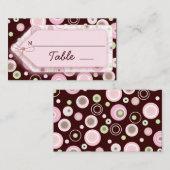 Roze bruin-bruin-zoete-gierspoelkaarten plaatskaartje (Voorkant / Achterkant)