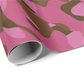 Roze bruin Camouflage Patroon Cadeaupapier (Rol Hoek)
