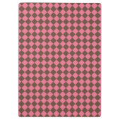 Roze Bruin Checker Diamant Patroon Klembord (Achterkant)