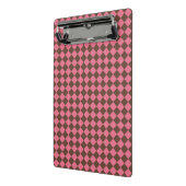 Roze Bruin Checker Diamant Patroon Mini Klembord (Angled2)