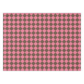 Roze Bruin Checker Diamant Patroon Tafelkleed (Voorkant (Horizontaal))