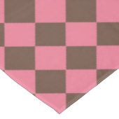 Roze Bruin Checker Diamant Patroon Tafelkleed (Gekanteld)