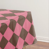 Roze Bruin Checker Diamant Patroon Tafelkleed (Voorbeeld)