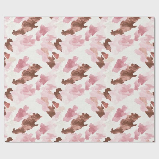 Roze Bruin Cowgirl Koe Print Dier Vrijgezellenfees Cadeaupapier (Vlak)