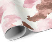 Roze Bruin Cowgirl Koe Print Dier Vrijgezellenfees Cadeaupapier (Rol Hoek)