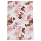 Roze Bruin Cowgirl Koe Print Dier Vrijgezellenfees Medium Cadeauzakje (Voorkant)