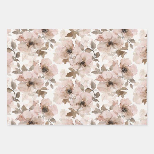 Roze Bruin Cowgirl Southwestern Bloemen Verjaardag Inpakpapier Vel (Voorkant 3)