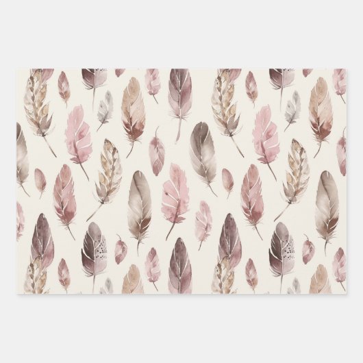 Roze Bruin Cowgirl Southwestern Pet Laarzen Verjaa Inpakpapier Vel (Voorkant 3)