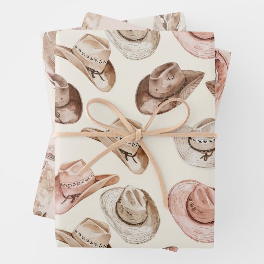 Roze Bruin Cowgirl Southwestern Pet Laarzen Verjaa Inpakpapier Vel (In situ)