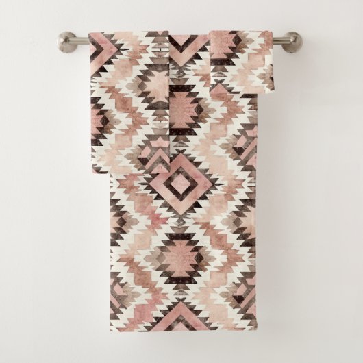 Roze Bruin Cowgirl Southwestern Tribal Bad Handdoek (Insitu)