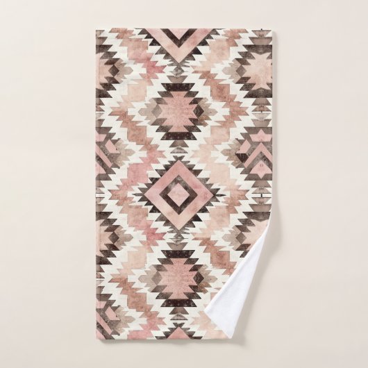 Roze Bruin Cowgirl Southwestern Tribal Bad Handdoek (Handdoek)