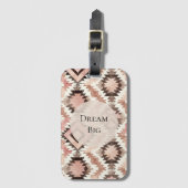 Roze Bruin Cowgirl Southwestern Tribal Bagagelabel (Voorkant (verticaal))