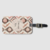 Roze Bruin Cowgirl Southwestern Tribal Bagagelabel (Voorkant (horizontaal))
