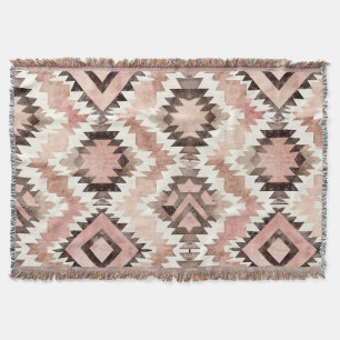 Roze Bruin Cowgirl Southwestern Tribal Deken