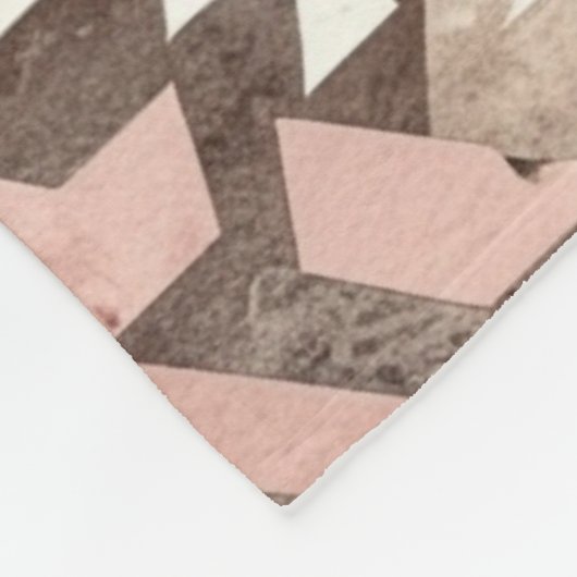 Roze Bruin Cowgirl Southwestern Tribal Fleece Deken (Hoek)