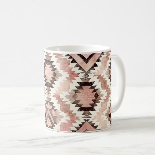 Roze Bruin Cowgirl Southwestern Tribal Koffiemok (Voorkant rechts)