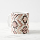 Roze Bruin Cowgirl Southwestern Tribal Koffiemok (Voorkant links)