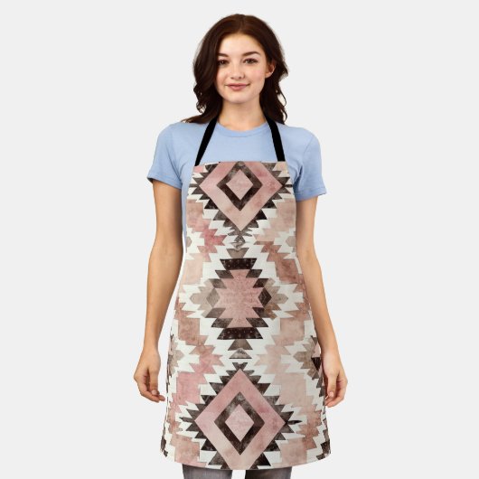 Roze Bruin Cowgirl Southwestern Tribal Schort (Gedragen)