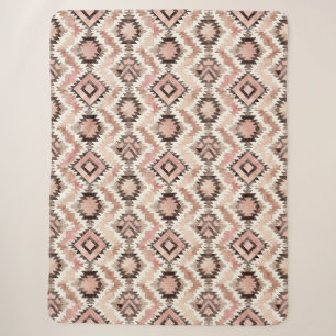 Roze Bruin Cowgirl Southwestern Tribal Sherpa Deken