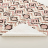 Roze Bruin Cowgirl Southwestern Tribal Sherpa Deken (3/4)