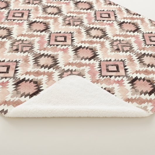 Roze Bruin Cowgirl Southwestern Tribal Sherpa Deken (3/4)