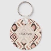 Roze Bruin Cowgirl Southwestern Tribal Sleutelhanger (Voorkant)