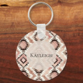 Roze Bruin Cowgirl Southwestern Tribal Sleutelhanger (Voorkant)