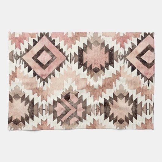 Roze Bruin Cowgirl Southwestern Tribal Theedoek (Horizontaal)