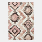 Roze Bruin Cowgirl Southwestern Tribal Theedoek (Verticaal)