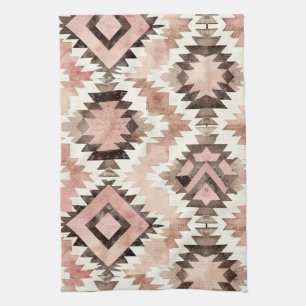 Roze Bruin Cowgirl Southwestern Tribal Theedoek